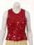Hanging Sequins Covered Sleeveless Blouse in Red